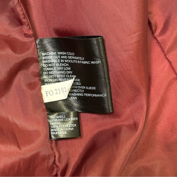 Vintage Bernardo Women’s M Red Burgundy Suede Leather Full Zip Lined Jacket Coat - Picture 13 of 14